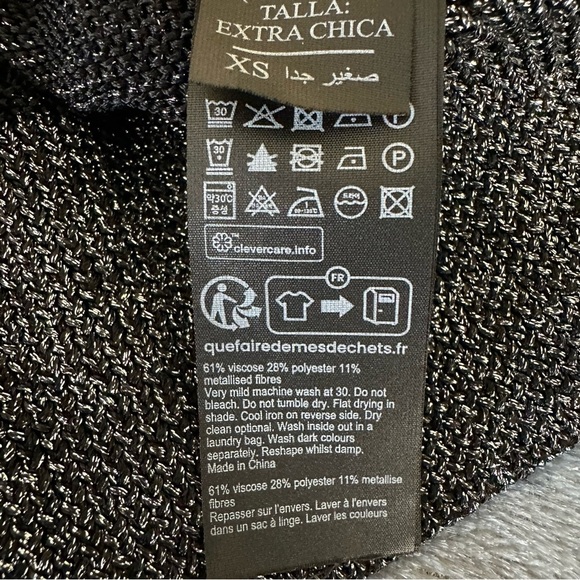 ALL SAINTS Women's Lyra Glitter Button Up Cardigan Black Size XS - Picture 14 of 15